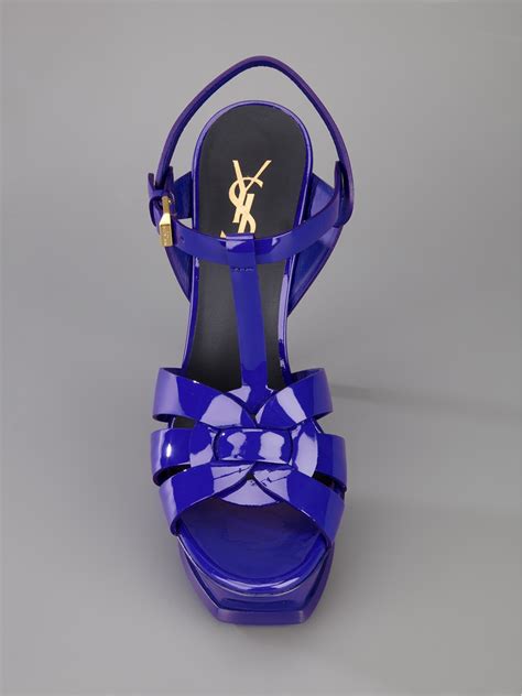 ysl tribute sandal blue|ysl tribute sandals flat.